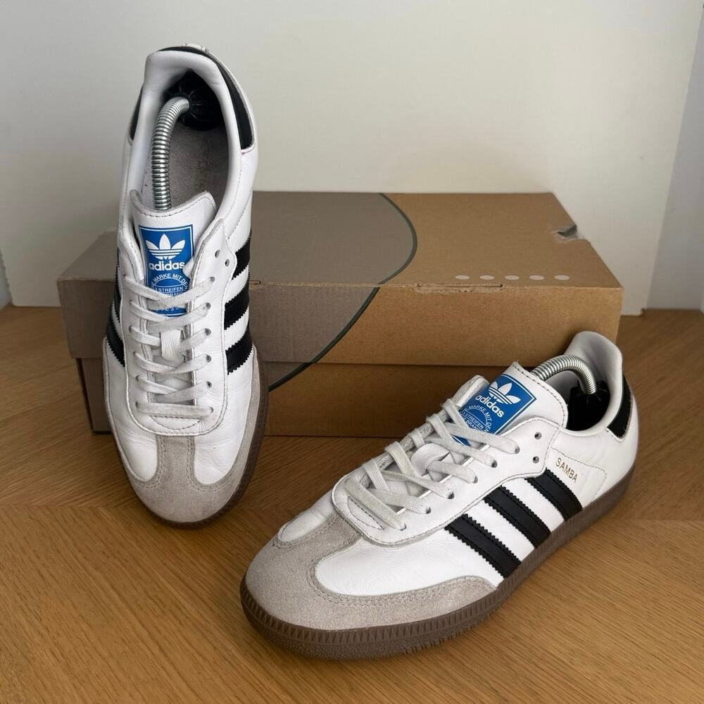 Adidas Originals OG Samba White/Black Kids Sneakers- SZ 5.5 Y